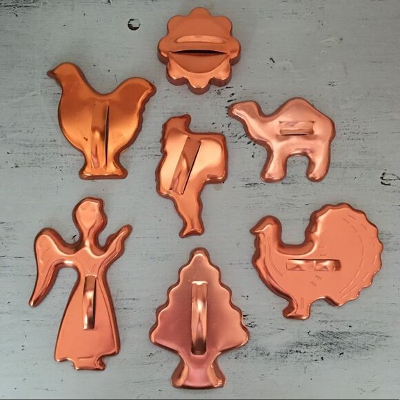 Vintage Copper Cookie Cutters | Lot of 7 - Picture 1 of 6